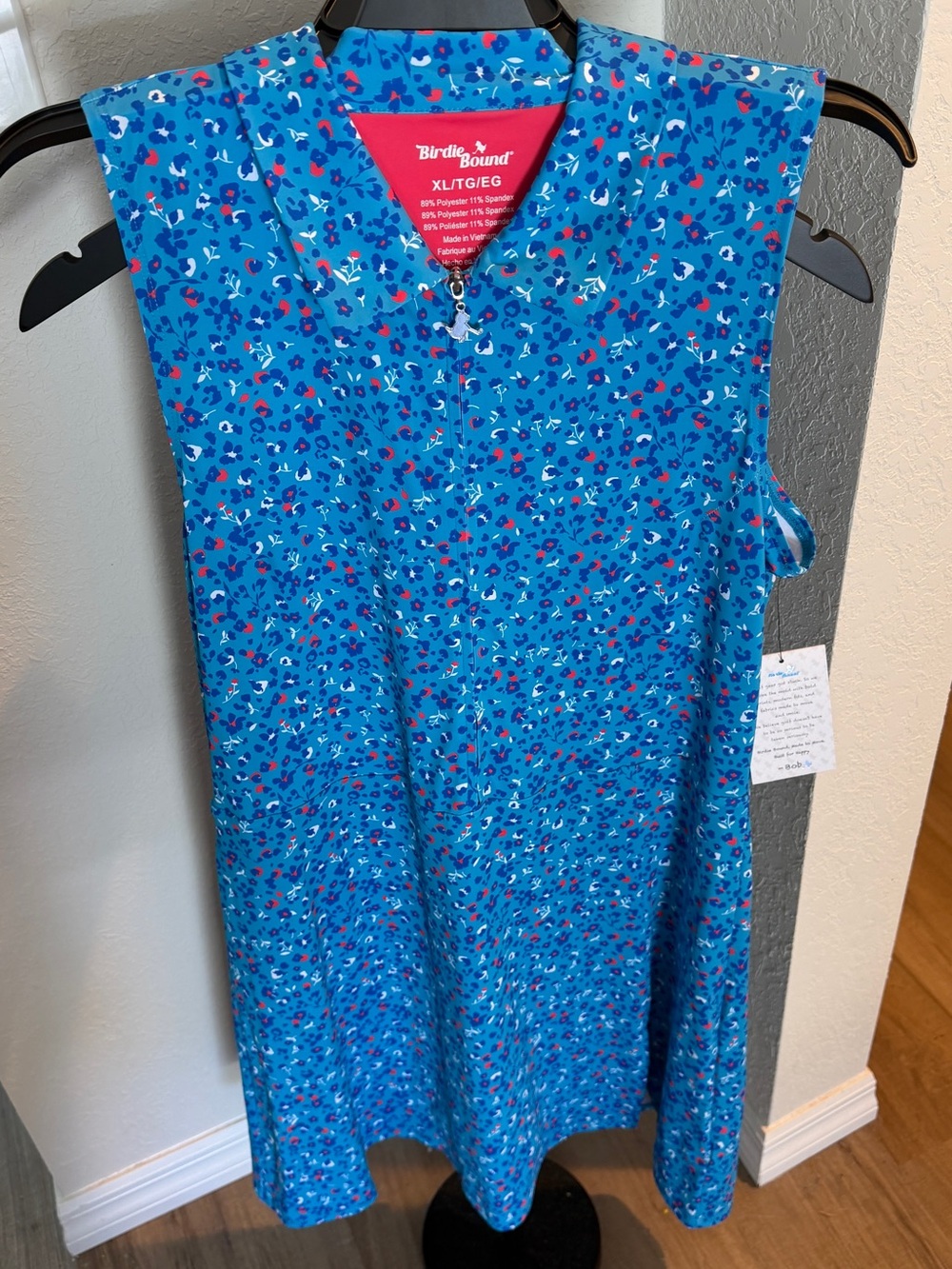Birdie Bound Sleeveless Blue Floral Golf Dress